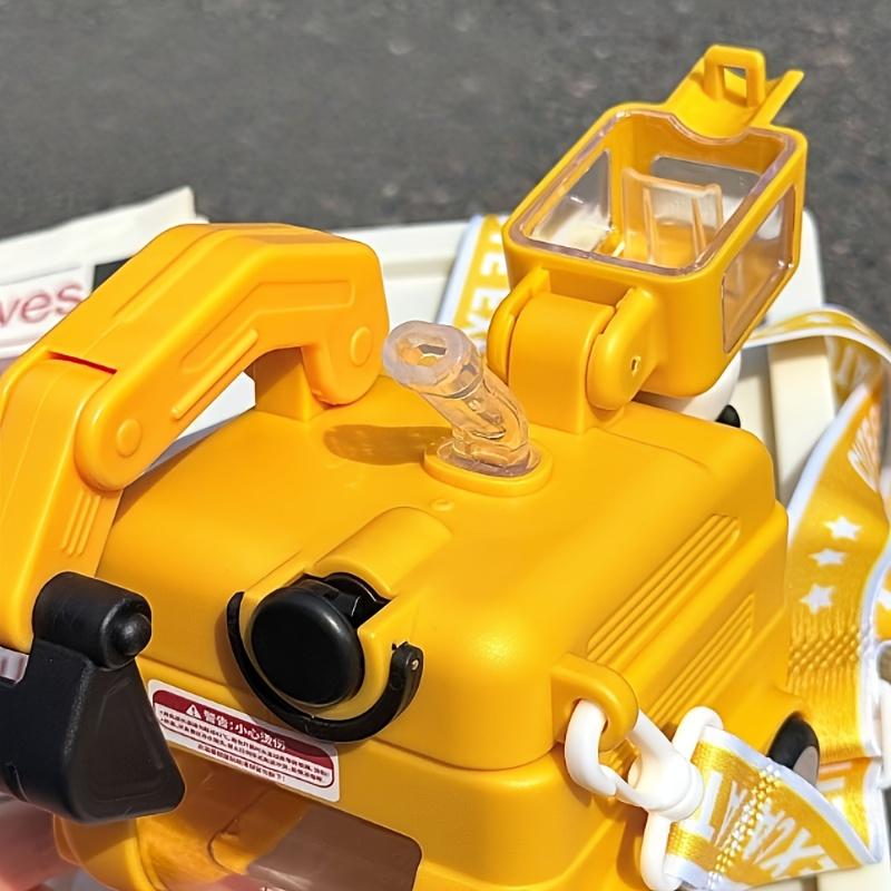 

1pc Excavator Plastic Water Cup 500ml High Value Large Capacity Portable Cartoon Water Cup Fashionable Leader Outdoor Excavator Water Bottle жовтий