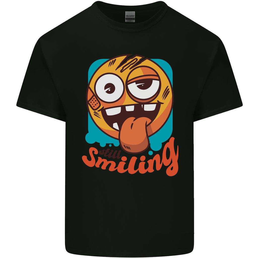 Still Smiling Funny Exhausted Tired Unisexs Light Cotton TShirt