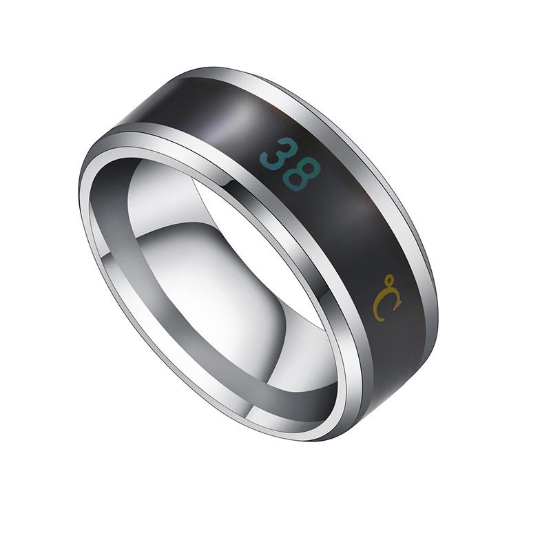 Smart Temperature-Sensitive Stainless Steel Couple Ring - European & American Fashion Jewelry