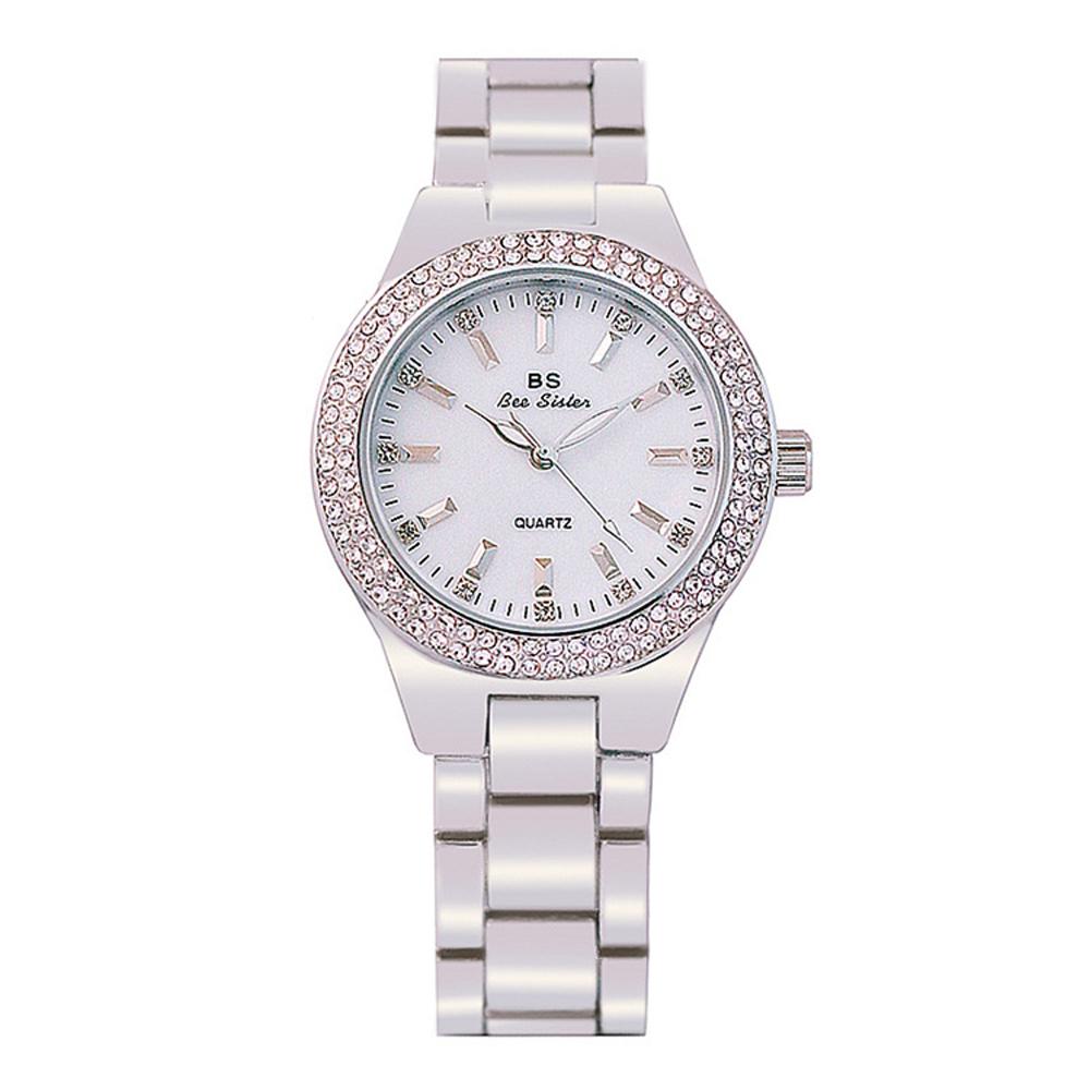 BS Bee Sister New Women Watch Fashion High Quality Casual Waterproof Stainless Steel Wristwatch Lady Quartz Watch Gift for Wife