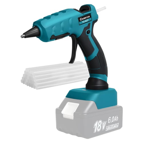 COOMYXIN Glue Gun, 90S Rapid Heating, Cordless, Rechargeable, Hot Melt Glue Gun with 30 7mm Glue Sticks, Suitable for DIY Hobbies, Crafts, Woodworking