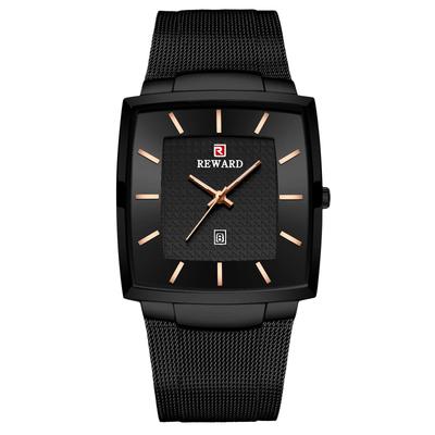 RORIOS Τετράγωνο Ρολόι Ανδρικό, Κομψό Ρολόι Quartz με Ημερολόγιο και Ένδειξη Ημερομηνίας, Αδιάβροχο, Μηχανισμός Κατασκευασμένος στην Ιαπωνία, Ιδανικό για Μετακινήσεις, Σχολείο,