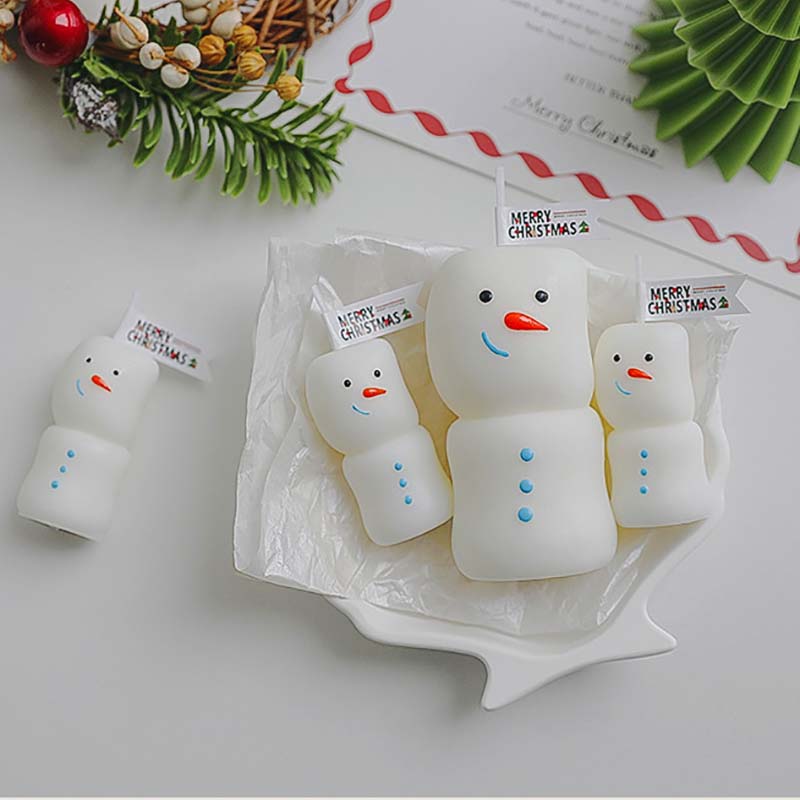 Christmas Scented Candles Home Decorative Candles Guest Gift Set Souvenir Snowman Candles for Xmas Holiday Decoration for Home