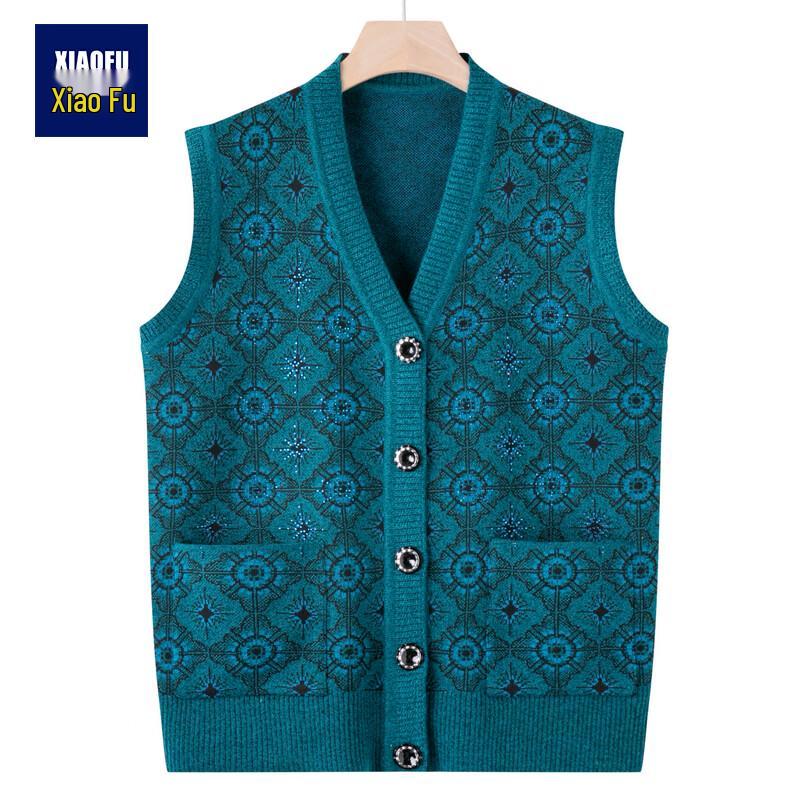 Women's Loose Knit Vest Cardigan for Mid-Aged & Elderly