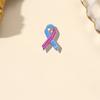 Pink and Blue Ribbon-shaped Brooch Universal Alloy Enamel Pin Fashionable and Versatile Clothes Backpack Scarf Accessory Brooch