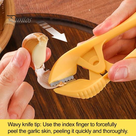 Garlic Peeler Stainless Steel Vegetable Peeler Manual Garlic Peeling Tool with Hanging Hole Kitchen Utensil for Quick Skin Removal