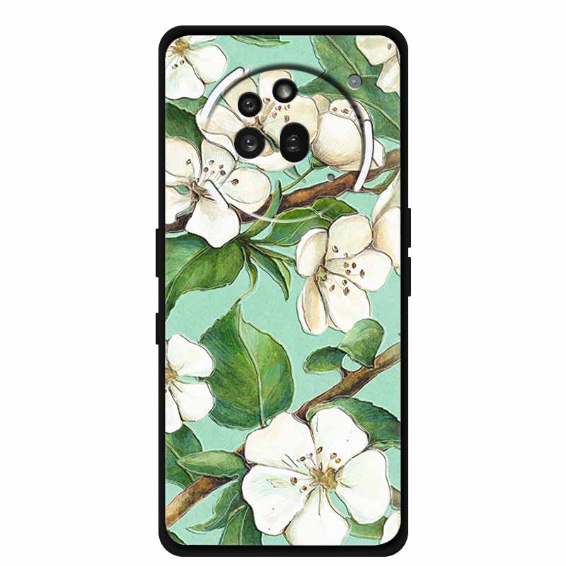 3D Prägehülle Für Nothing Phone 3A Pro Hülle 3 A Pro Hülle Blumen Schwarzes Silikon Weiche Rückabdeckung Für Nothing Phone3A Pro Hülle