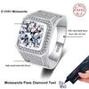 D Color 10 Carat Moissanite Ring for Men S925 Sterling Silver Plated with White Gold Luxury Man Wedding Ring Fine Jewelry