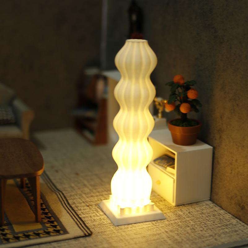 1/12 Dollhouse Simulation Led Floor Lamp Model Dollhouse Living Room Bedroom Decoration Dolls House Micro Scene Ornament