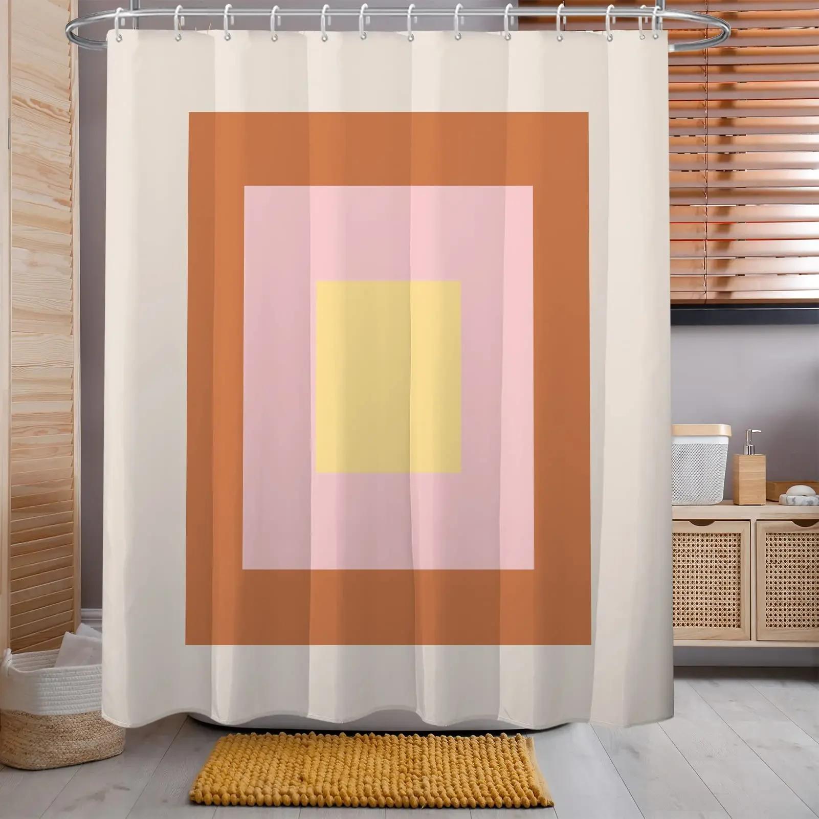 

Funny Building Blocks Shower Curtain Set Colorful Blocks Cloth Shower Curtain Waterproof Bathroom Curtain Decor Polyester Fabric 90x180cm-35x70in