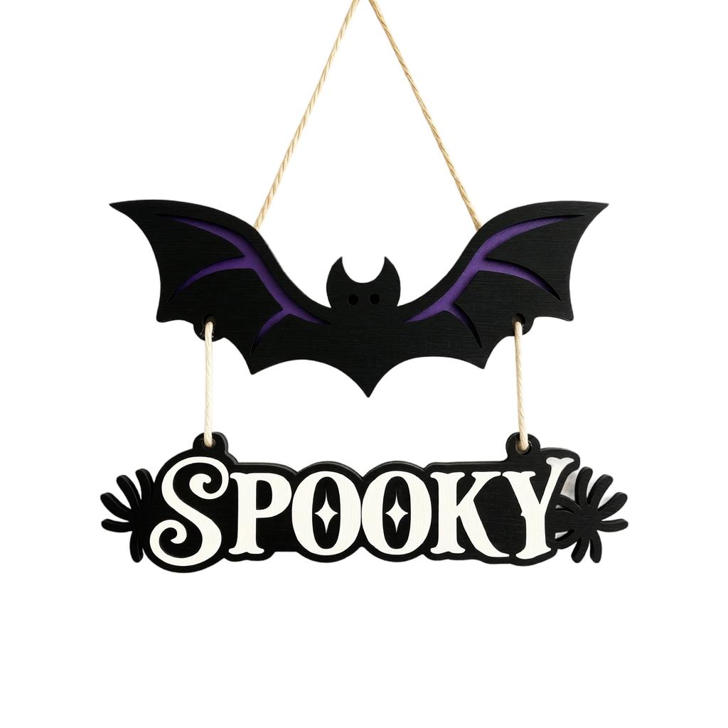 Wooden Halloween Hanging Sign Decoration for Party Home Mantel Porch