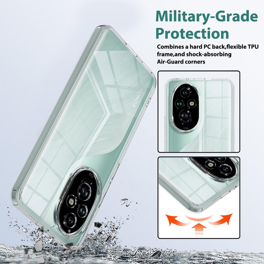 For Honor 200 Pro 5G Clear Phone Case TPU+Acrylic Shockproof Phone Back Cover