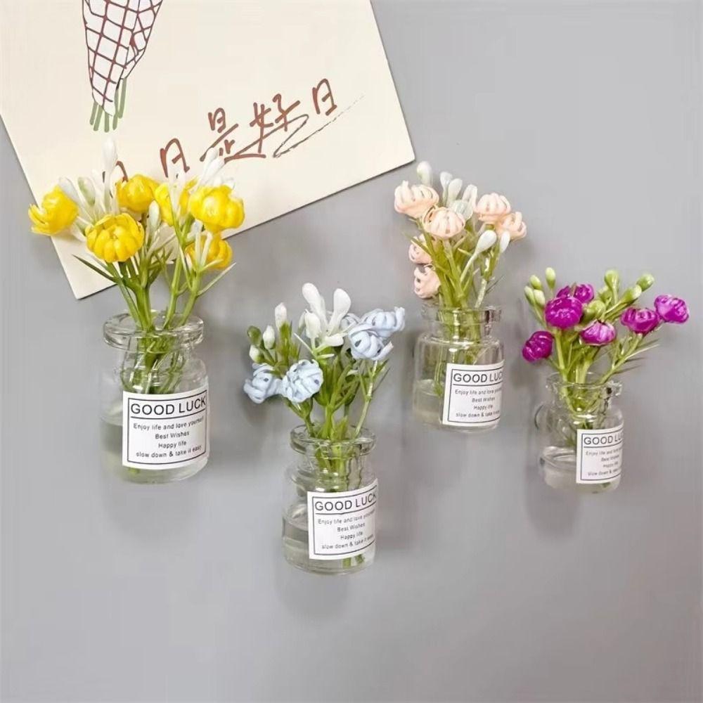 8Pcs Creative Vase Refrigerator Magnets Handmade Small Vase Magnets  Home Decoration