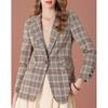Elegant Women's Plaid Long Sleeve Short Jacket