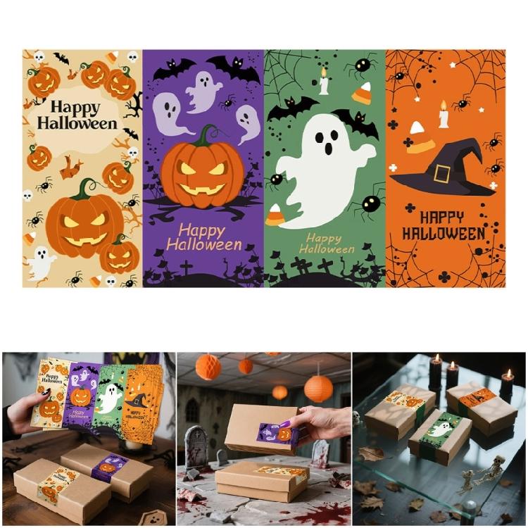 10 Sheets Halloween Sticker Sealing Labels Decorative Sticker School Supplies for Gift Wrapping And Journals