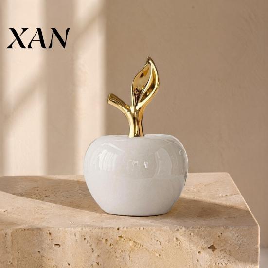 Manzanas Decorativas de Resina Adornos Figura con Hoja, Adorno de Fruta Minimalista, Pantallas Creativas para Mesa de Entrada Artesanía Arte Escritorio Oficina