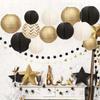 Top Quality Black round Paper Lanterns Chinese Japanese Style Decorative Hanging Lamp for Anniversary Birthday Wedding Party