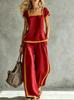 European & American Summer Color Block Wide-Leg Pantsuit - Women's Casual Fashion Two-Piece Set
