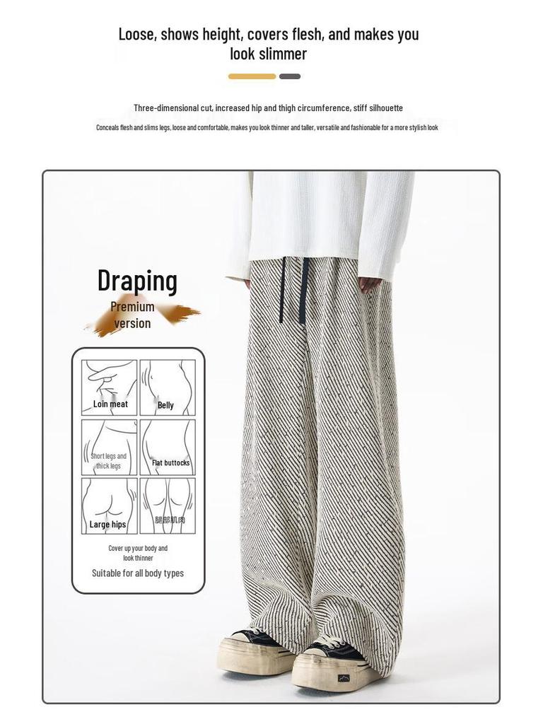 JEEP SPIRIT Men's Loose Straight Thickened Casual Sweatpants