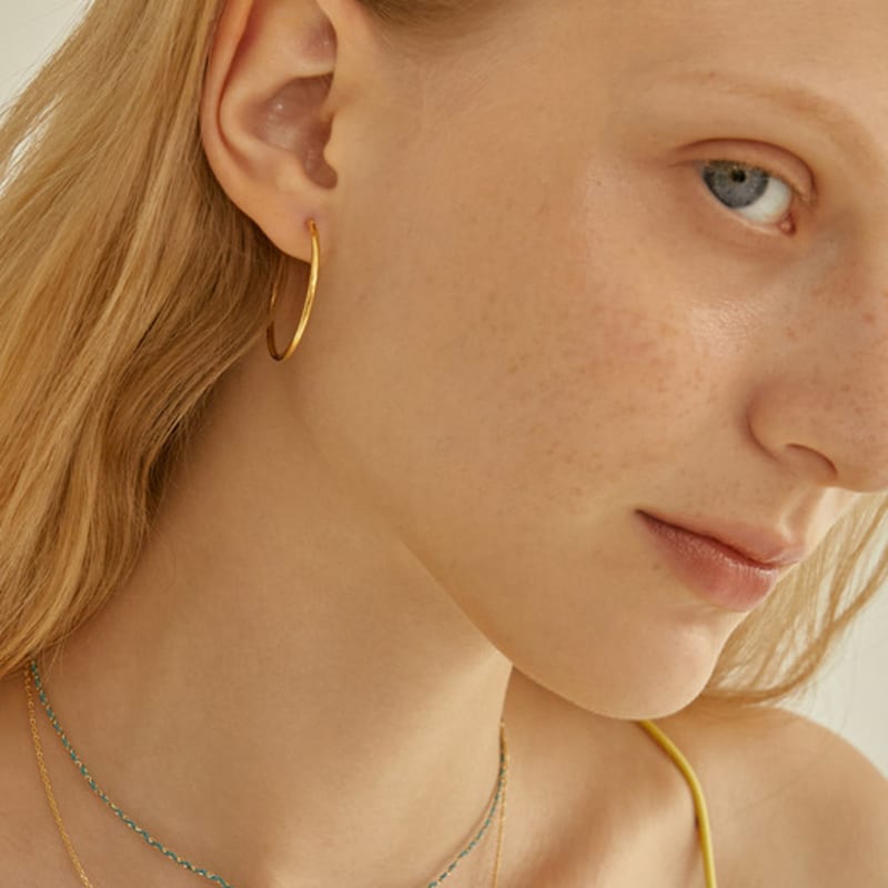 LUNNE Silver Pipe Hoop Ring Earrings (3 SIZE) #LSE13