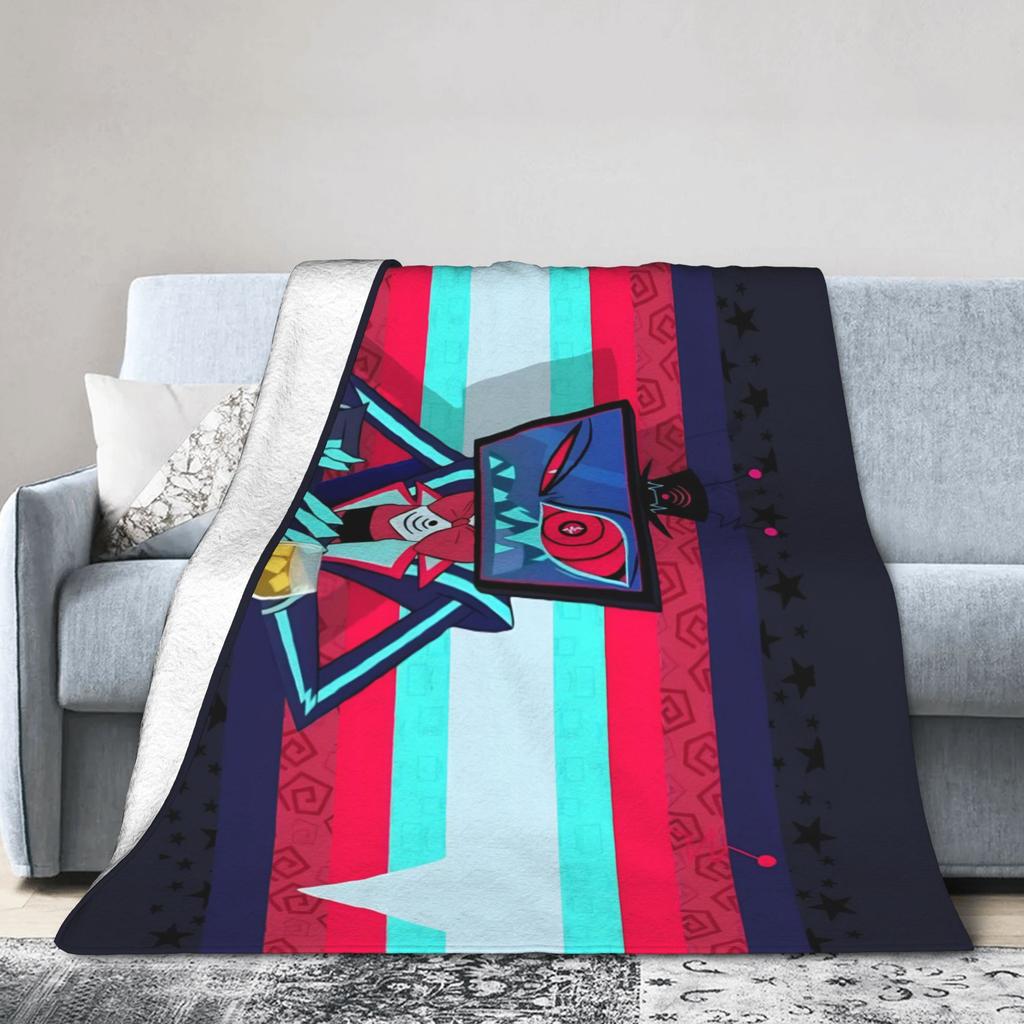 Vox Hazbined Knitted Blanket Fleece Ultra-Soft Throw Blanket for Outdoor Travel Bed Rug