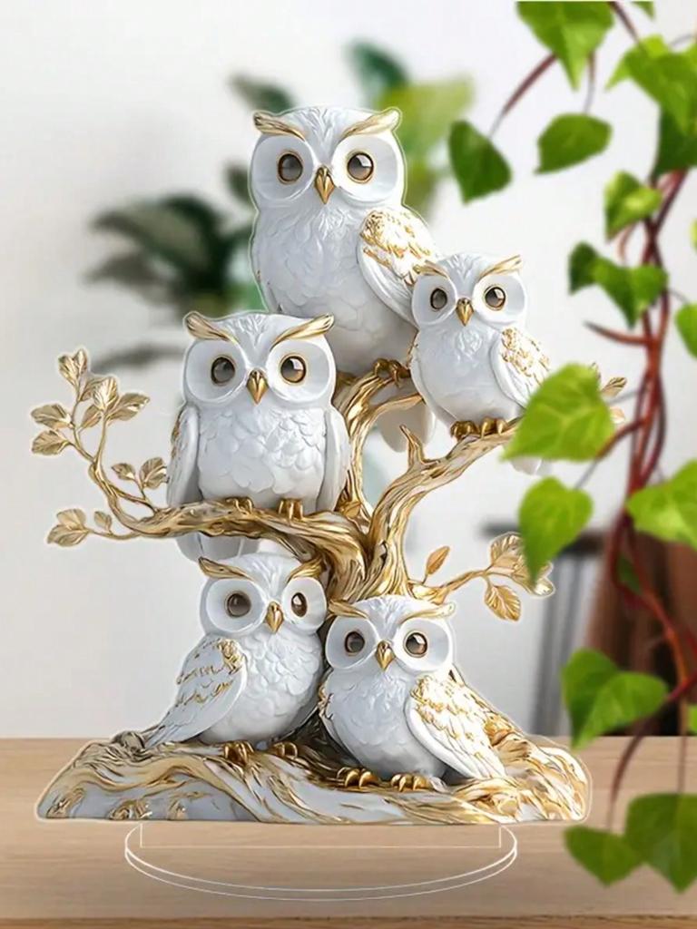 1 Eulenfamilien-Ornament, Sammlerstück im Anime-Stil, Heimdekoration, Bürodekoration, perfekt als Geschenk und Dekoration!