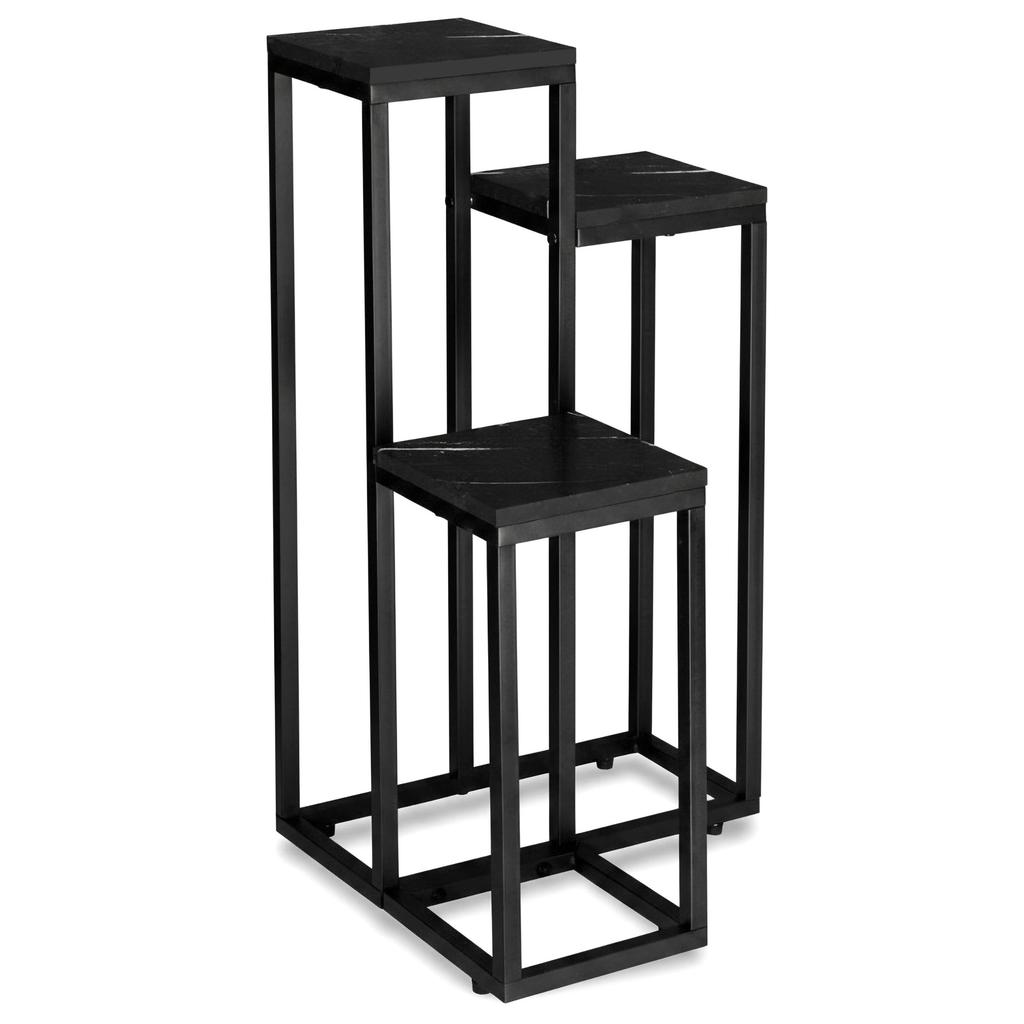 Black Marble Metal Standing Flower Stand for Flowers and Decorative Pots