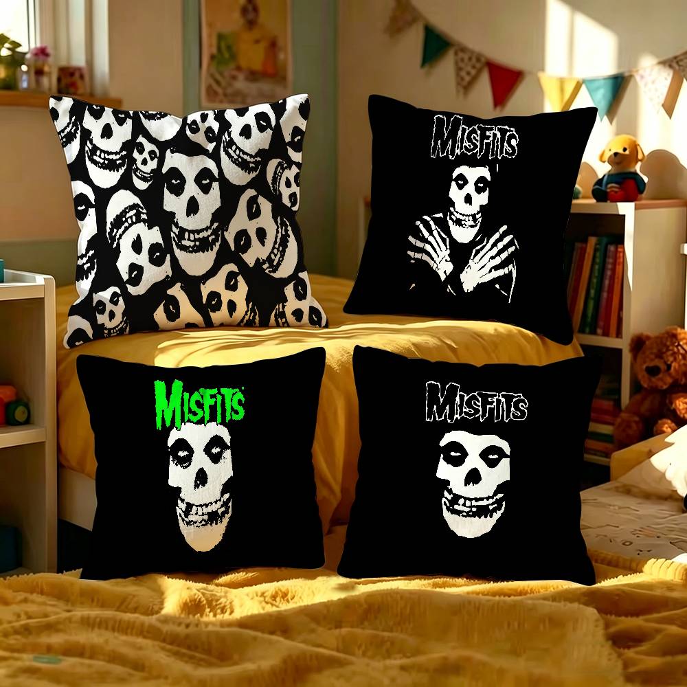 Band M-Misfits Logo Cushion Cover Pillowcase Upholstery Sofa Throw Pillow Home Decor Pillowcas