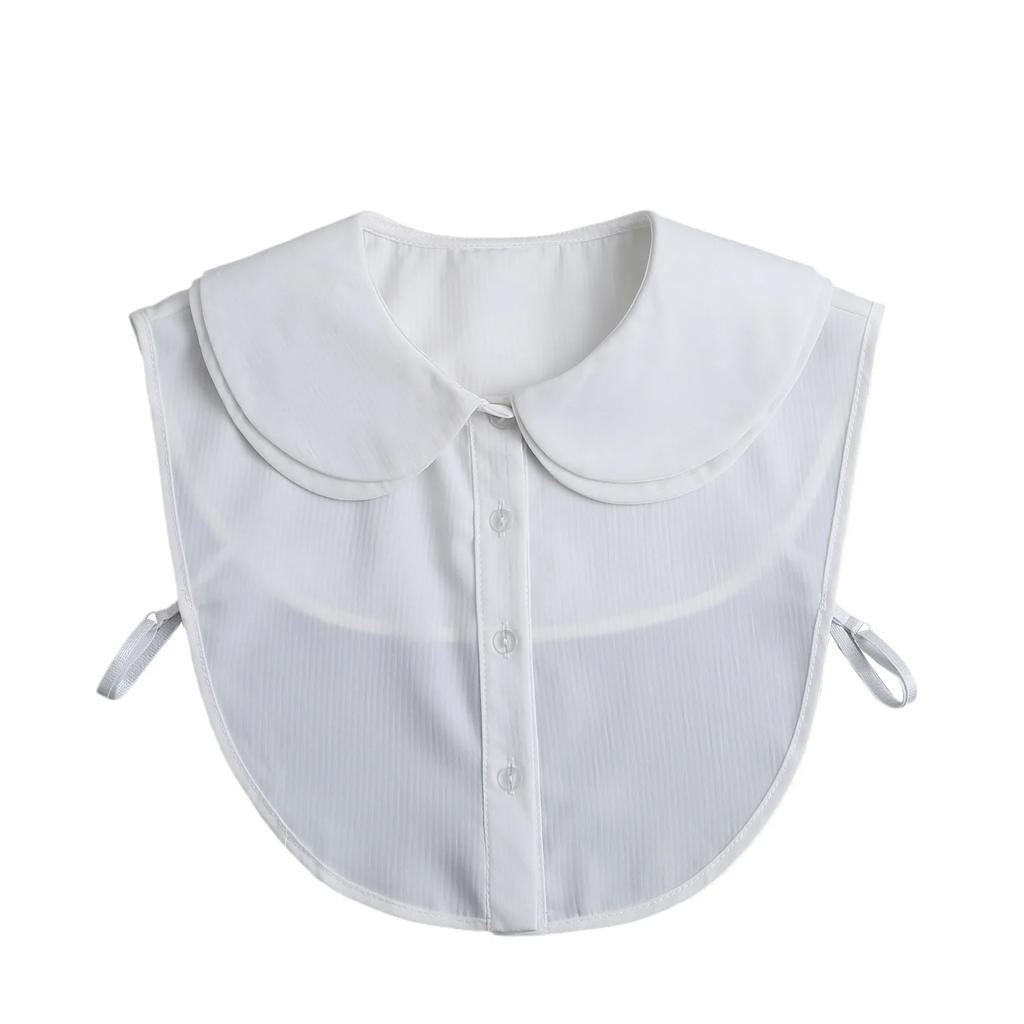 Perfect Match Women Sweet Cotton Shirt Detachable Collar Girls Autumn Fake Collar Blouse Sweater Detachable Shirt Collar False Collar