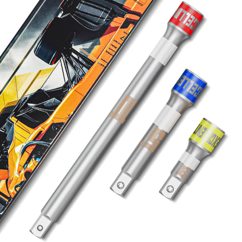 Faxdrts Extension Bar, 12.7mm (1/2 Inch) Drive Extension Socket Bar Set, 75mm, 125mm, 250mm Socket Adapter, Extension Bar, Extension Rod, Joint Bar