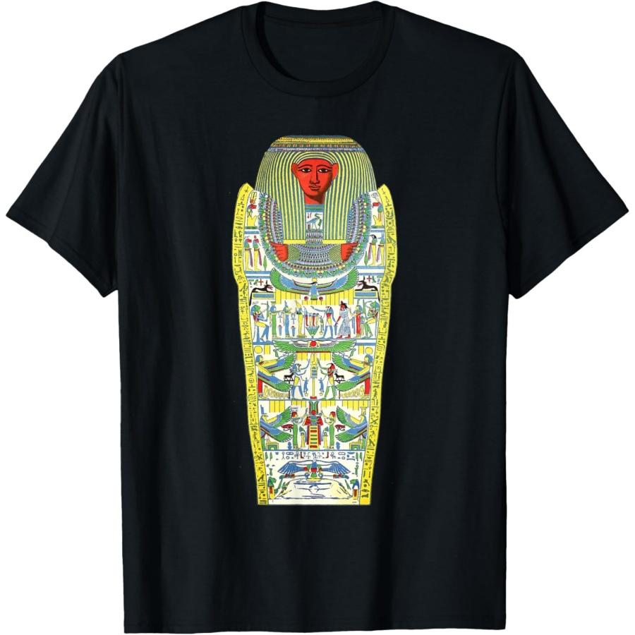 Egyptian Mummy Case with Hieroglyphics T-Shirt S