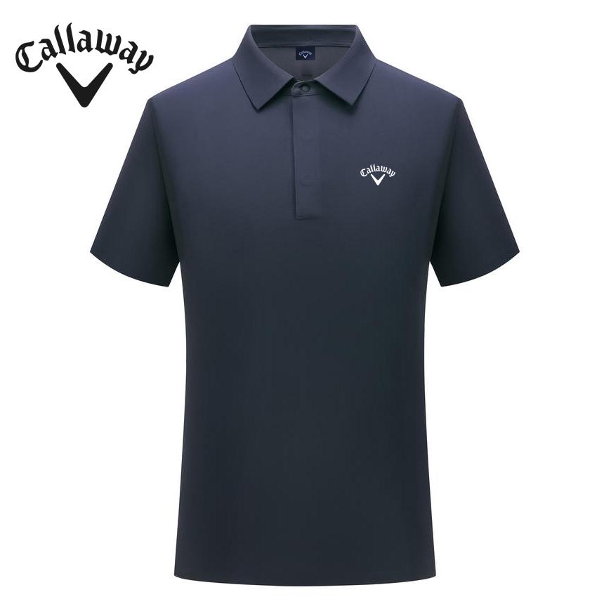 

Callaway 2025 Summer Embroidered Golf Business Leisure Sports Style Milanese Fabric Polo Shirt XXL