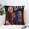 Funny Bruh John Pork Lil Tung Tung Sahur Pillow Cover Retro Trendy Pillow Case For Sofa Bedroom Home Decor Soft Pillowcases Gift