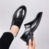 New Men's Pointed Office Formal Shoes Genuine Leather Chelsea Boots Men Fashion Ankle Boot Mens Casual British Style Brown Shoes