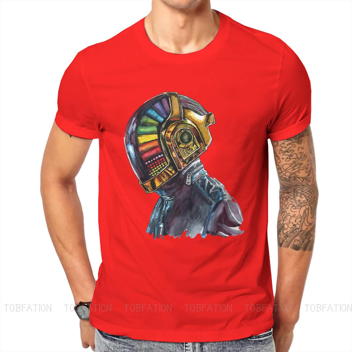 ZX Rainbow Helmet Daft Punk Electronic Music Band T Shirt Graphic Crewneck TShirt Top sell Harajuku Mens Streetwear S