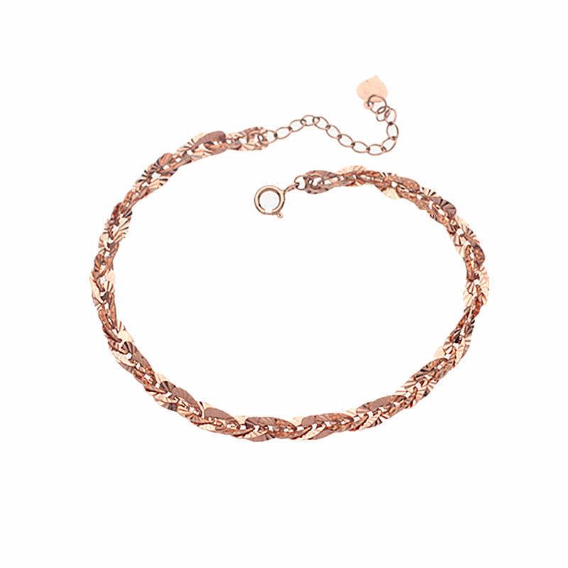 585 Пурпурное Золото Корейская Версия Пряжка-Застежка Браслет Хвост Феникса Лазерный Цвет Золотой Дизайн Браслет на Лодыжку с Покрытием из Розового Золота