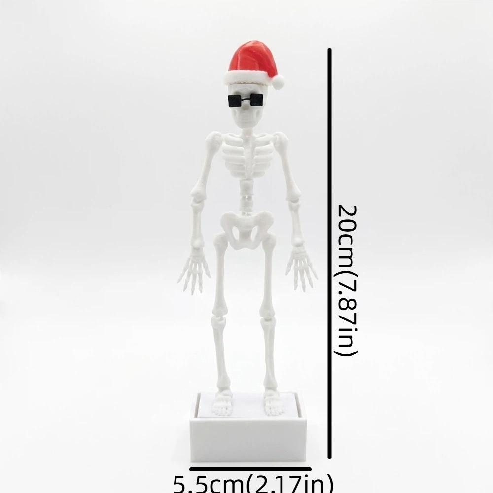 3D Printed Christmas Dancing Skeleton Aquarium Bubbler Wear Hat Sunglasses Air Driven Dynamic Skeleton Bubbler Gothic Plastic