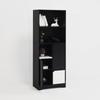 Multifunctional Bookshelf with Open Storage, Doors and Drawers, Black-White, Modern Style, Storage Cabinet for Bedroom and Living Room