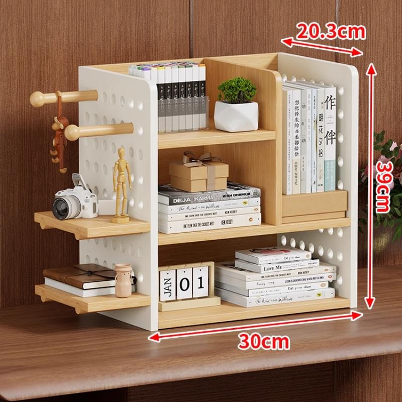 Modern Industrial Desktop Organizer Shelf Multifunctional Office File Display Rack with Pegboard Multi-Tier Storage Solution Uni