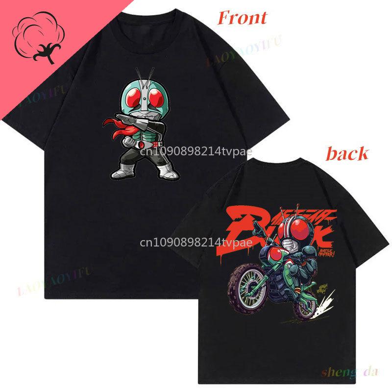 Masked Rider KaUnisex Rider Camiseta Eazan Espada Anime Shirt Personality Cotton Two Siede Printed Shirt Cool Cartoon Y2k Clothes S