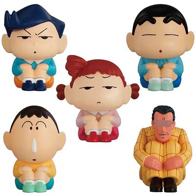 Japanese Bandai Genuine Gacha Scale Model Crayon Shin-chan Sitting Waiting Boochan Sakurada Nee Action Figure Toys and Poseable Articulated Detailed