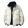 Stand-up collar down cotton-padded clothes for men's winter new warm thickened three-bar bread clothes loose large-size jacket