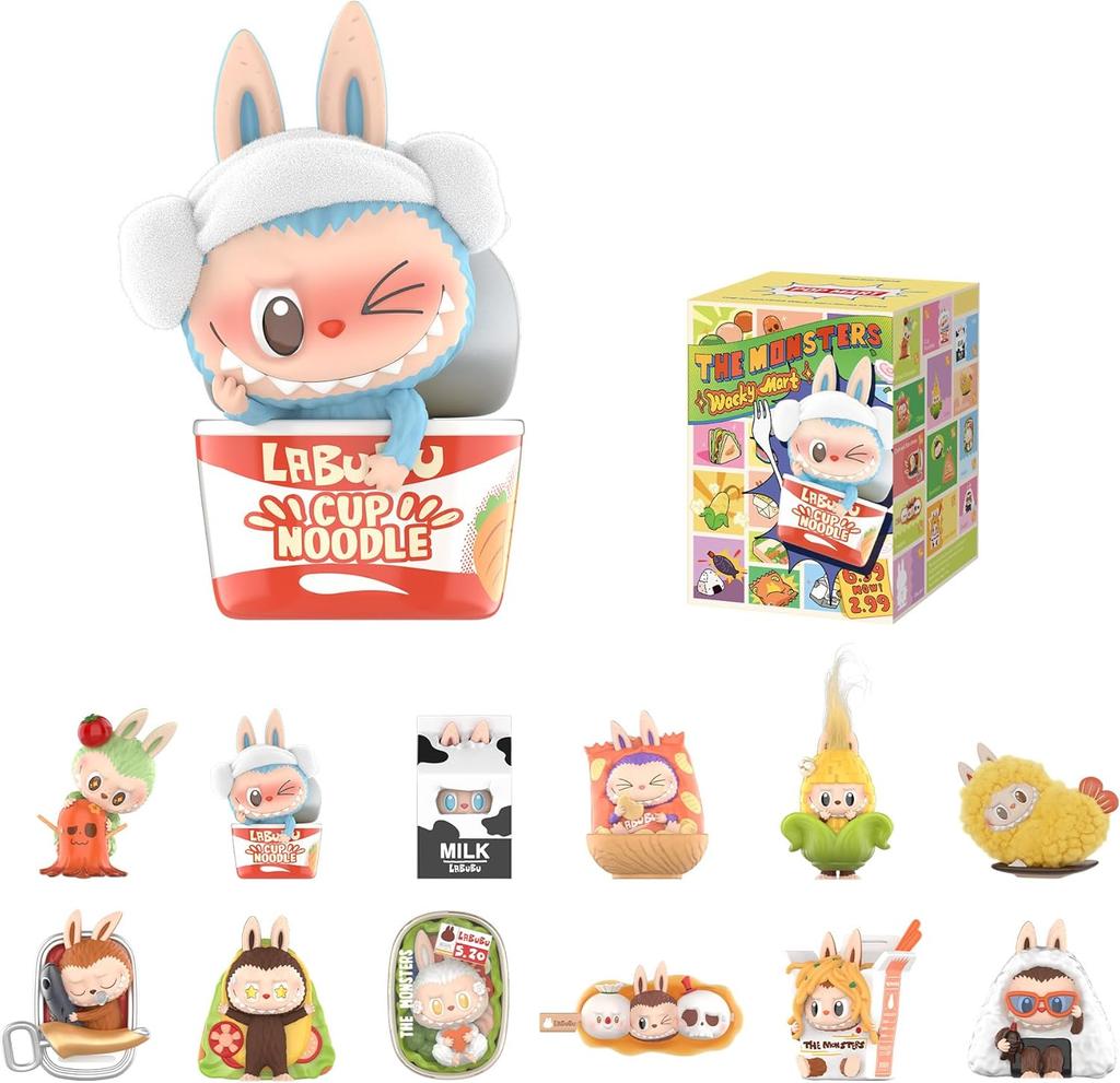 POP MART Фигурки-сюрпризы серии Monsters Wacky Mart, Праздничные подарки на день рождения для девочек и мальчиков, Одиночная коробка