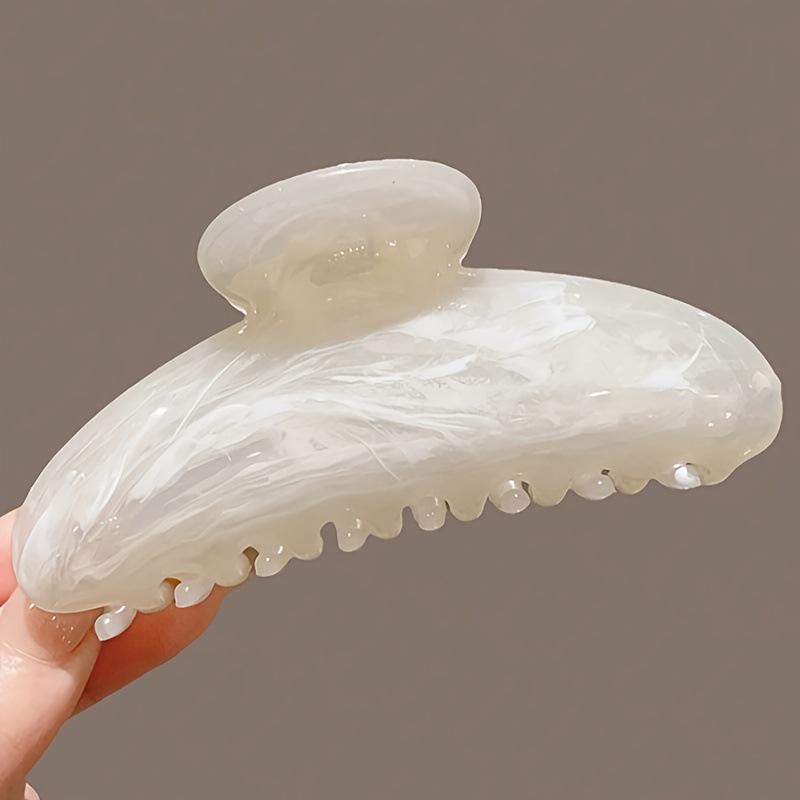 Противоскользящая женская акриловая заколка-акула для причесок пучок белый