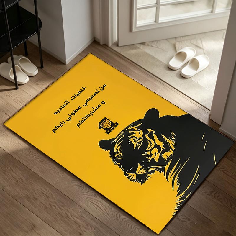 Al‑Ittihad FC A rug suitable for office chair areas living rooms and computer desks perfect for home offices and an ideal holiday gift
