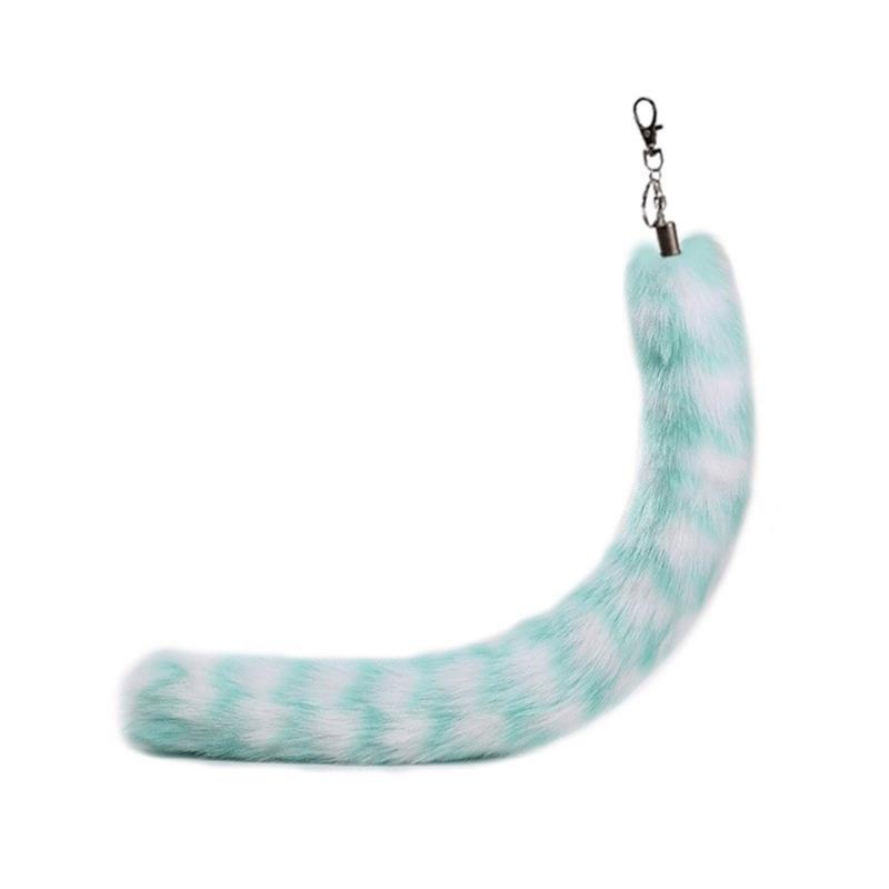 Long Animal Tail Keychain Plush Tail Charm Key Holder Keyring Pendant Decorations Purse Bag Charm for Handbag Backpacks