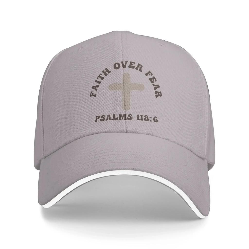 Christlicher Glaube über Angst Baseballkappe Streetwear Unisex-Teenager Trucker-Hut Dropshipping Outdoor-Sport Baseballkappen Geschenkidee