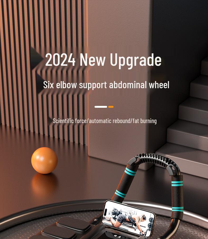Luxury Four-Wheeled Abdominal Roller with Automatic Rebound and Elbow Support for Ab Muscle Training