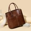 Oily Wax Leather Handbag Niche High-end Commuter Shoulderbag Female Large-capacity Messenger Bag