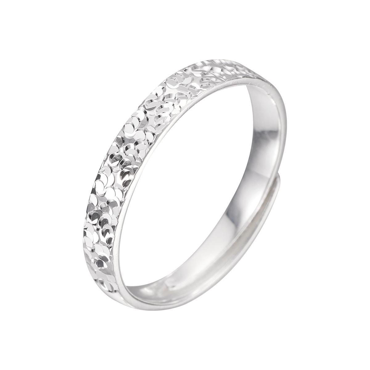 

Кольцо из чистого серебра 999 пробы с колотым льдом, женское модное легкое роскошное кольцо с рисунком молотка, вспышка, парное кольцо, улучшенное чувство, регулируемое Opening adjustable